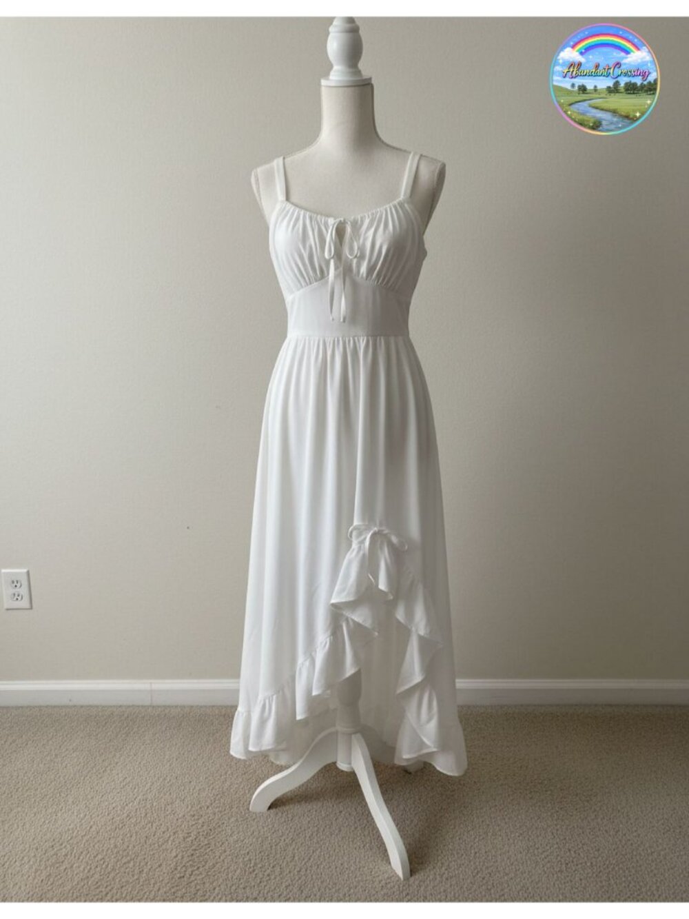 Renaissance Corset Dress Flowy High Low Sundress Sleeveless